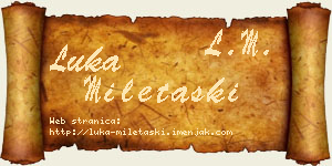 Luka Miletaški vizit kartica